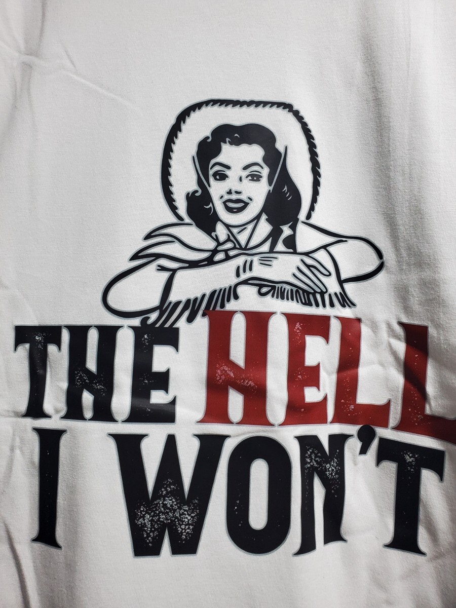 新品│THE HELL.I WON'T│やらないよ！スラング│輸入Tシャツ│海外インポート品│サイズL│ホワイト│白│HIPHOP│ストリート│