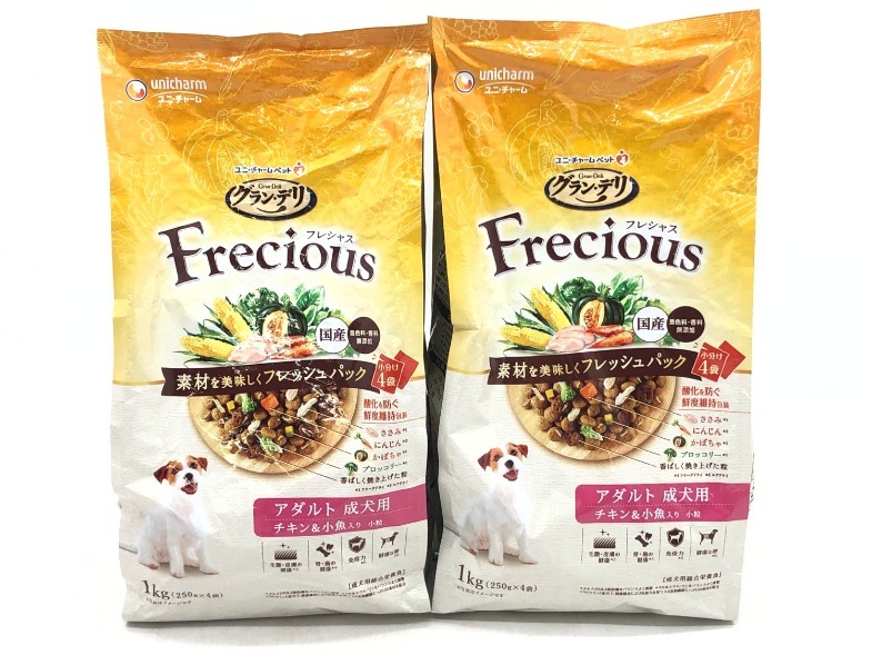 【送料無料】2個セット！グラン?デリ フレシャス チキン＆小魚入り 1kg 成犬 ◆賞味期限 2025年10月
