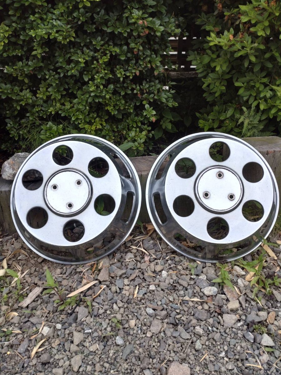 　ホイールキャップ　ホイールカバー　　メッキ　デコトラ　トラック 當(dāng)時物　フロント用2枚セット