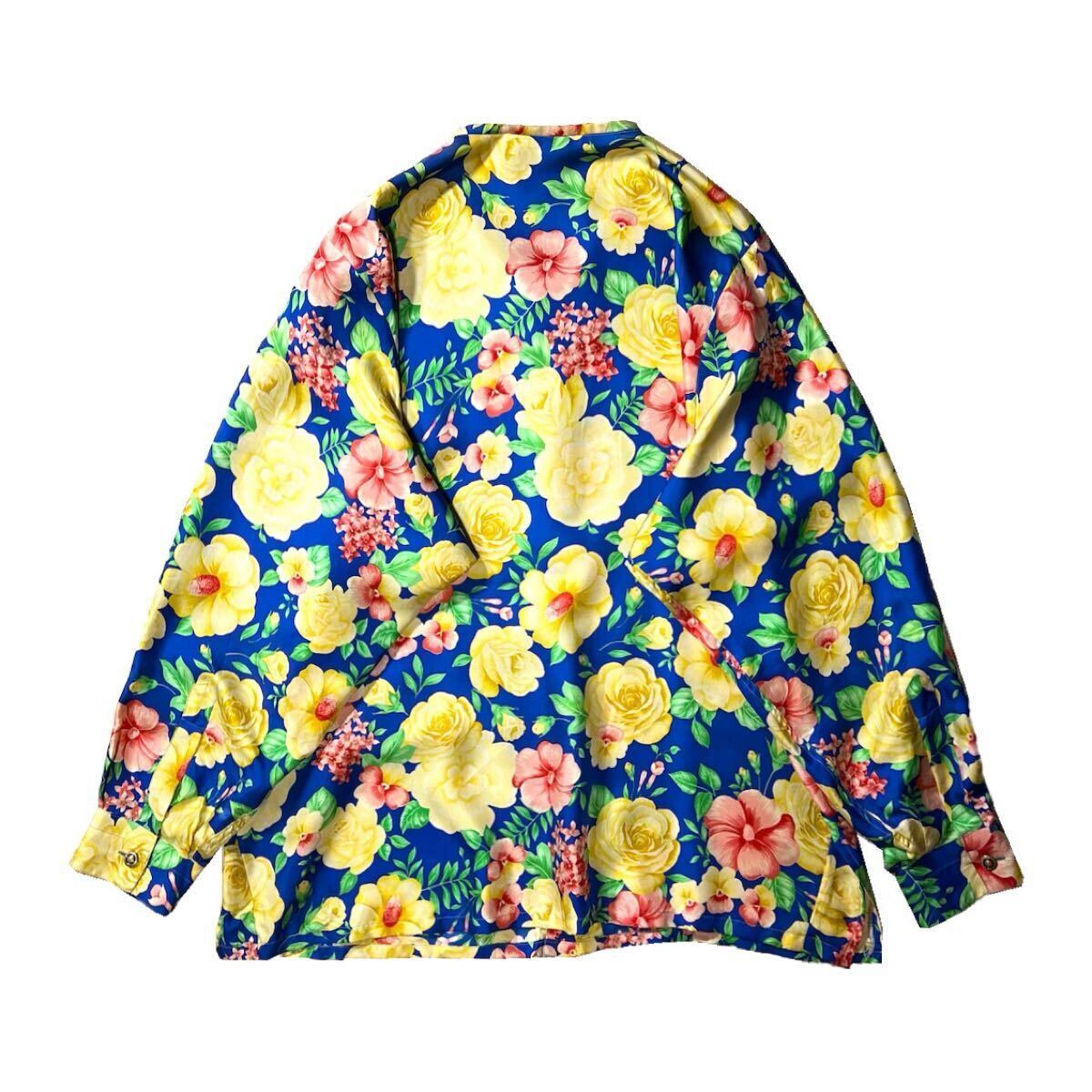 1990s Gianni Versace CLASSIC V2 Pure Silk Shirt ジャンニ ヴェルサーチ ノーカラー 花柄 シャツ ジャケット ヴィンテージ メンズ