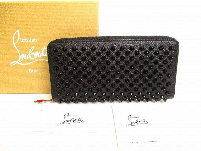 【新古品】 クリスチャン ルブタン Christian Louboutin パネトーネ スパイク ラウンドファスナ― 長財布 メンズ レディース その他