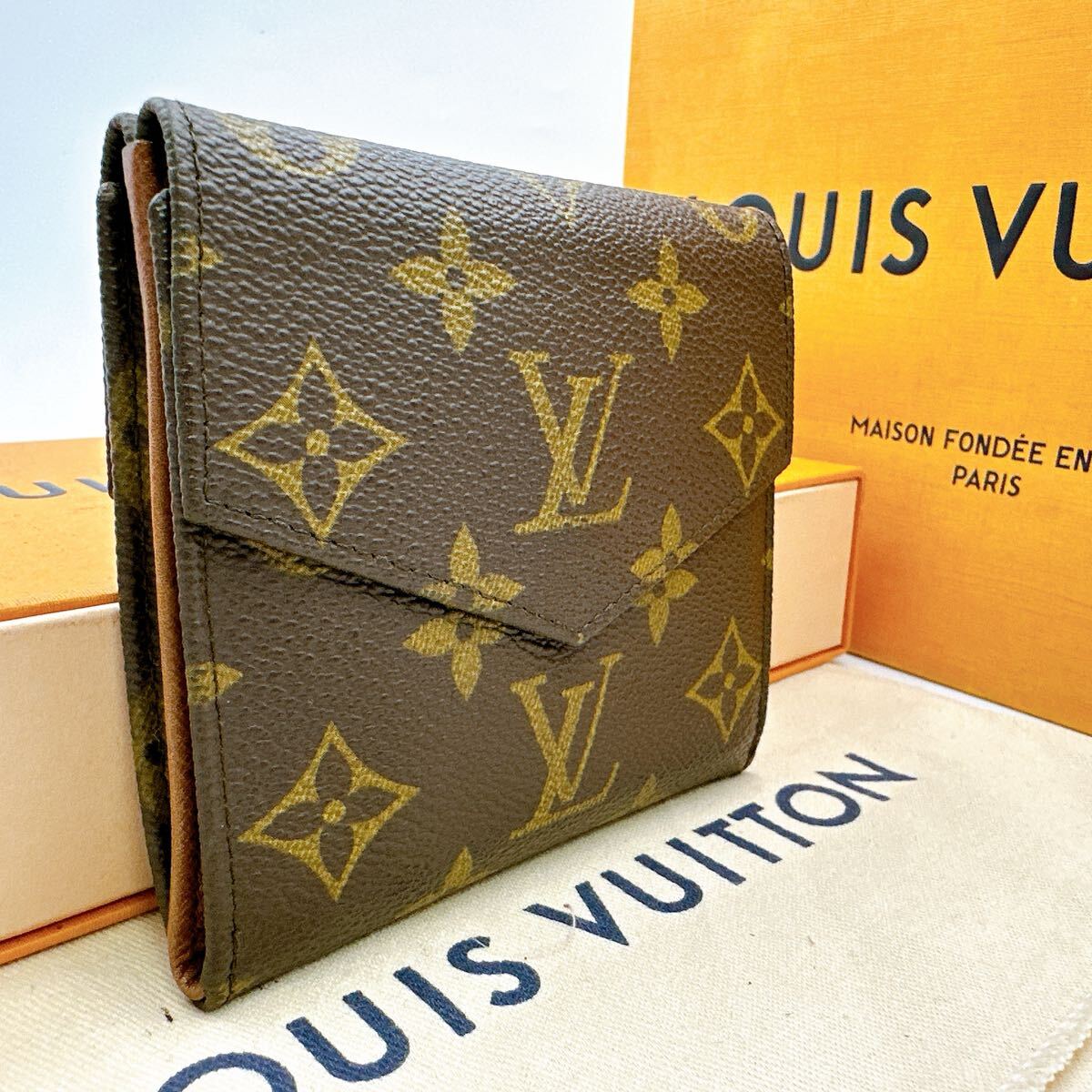 4989【上美品】LOUIS VUITTON ルイヴィトン モノグラム ポルトモネ ビエ カルトクレディ 三つ折り財布 Wホック ウォレット M61660/AN1901