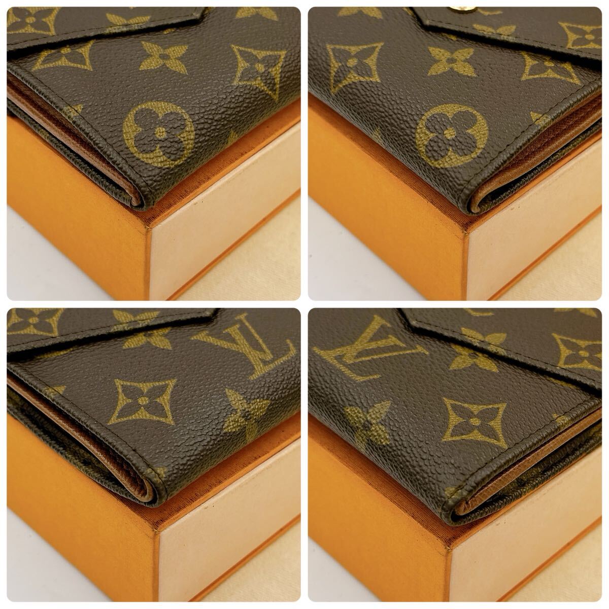 4989【上美品】LOUIS VUITTON ルイヴィトン モノグラム ポルトモネ ビエ カルトクレディ 三つ折り財布 Wホック ウォレット M61660/AN1901