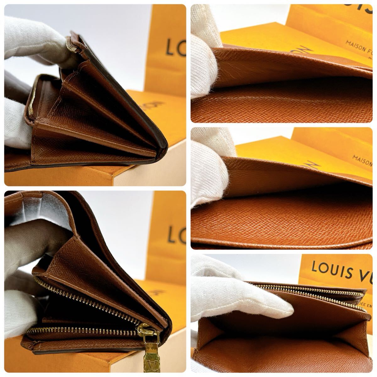 4929【條美品】LOUIS VUITTON ルイヴィトン モノグラム ポルトモネ ビエ トレゾール 二つ折り財布 L字ファスナー M61730/SP1002