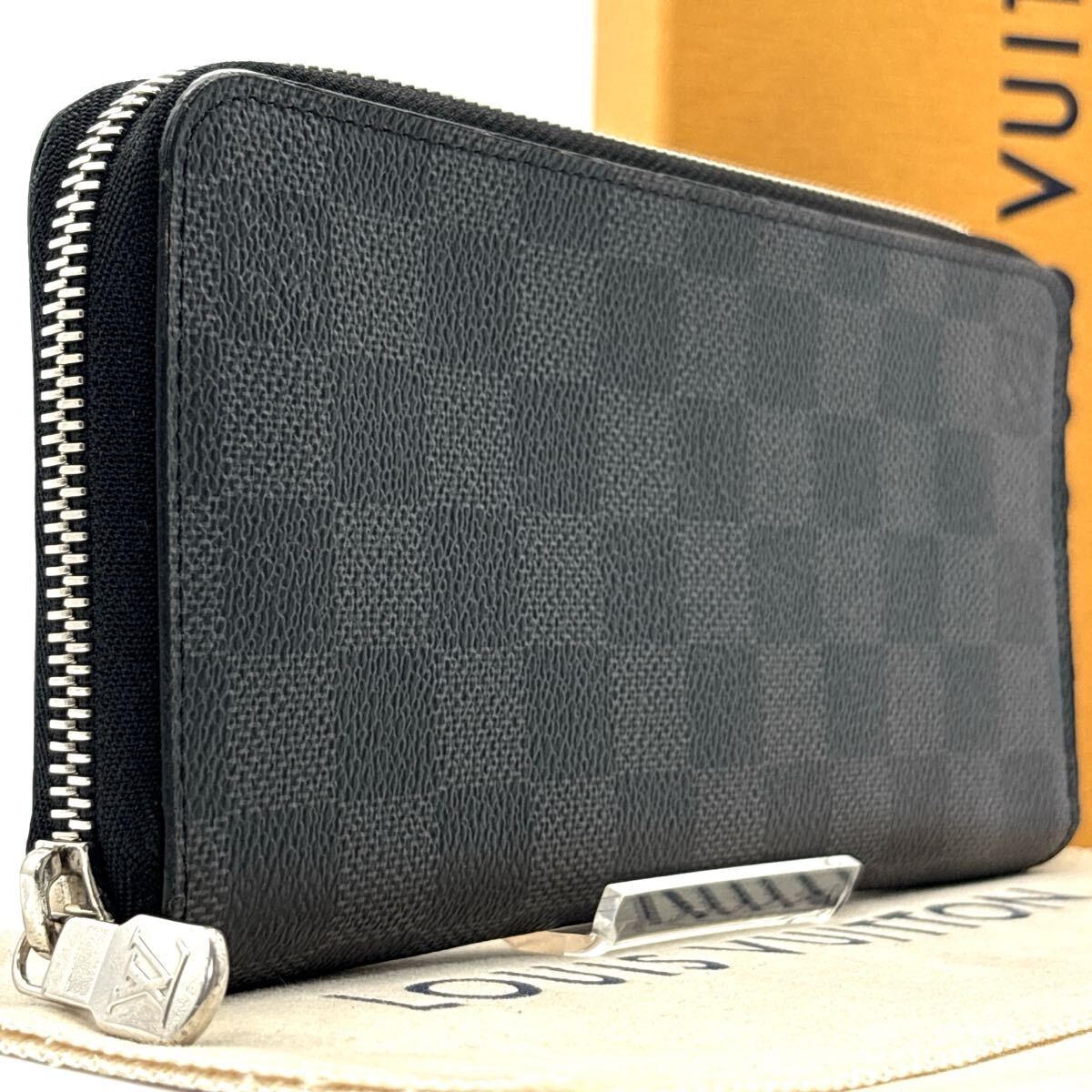 現(xiàn)行◆未使用級◆LOUIS VUITTON ルイヴィトン ジッピーヴェルティカル 長財布 ダミエグラフィット ラウンドファスナー ブラック