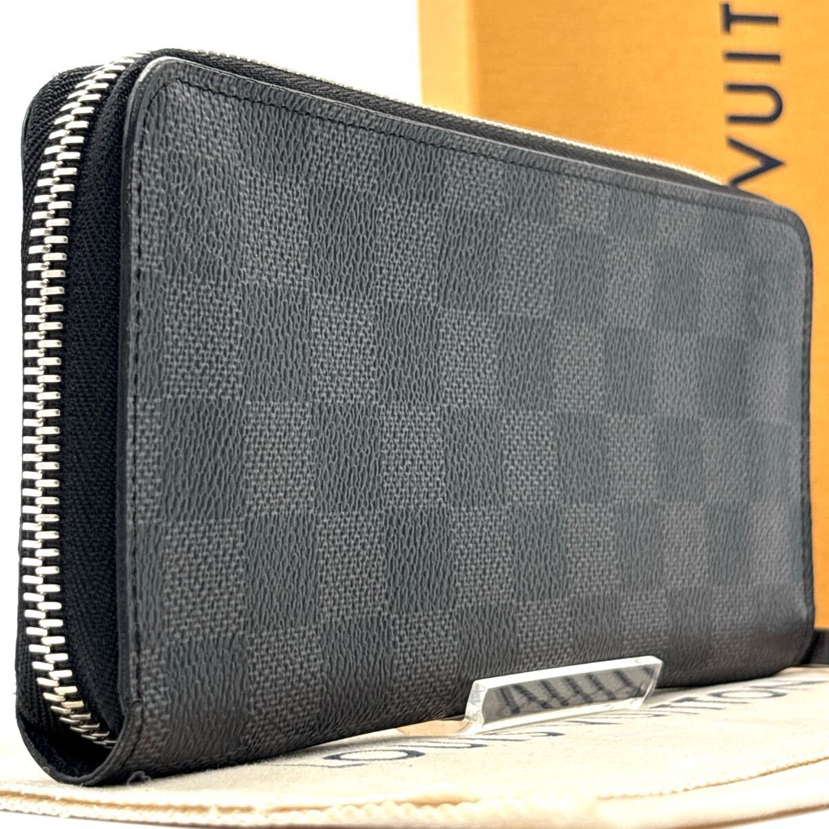 現(xiàn)行◆未使用級◆LOUIS VUITTON ルイヴィトン ジッピーヴェルティカル 長財布 ダミエグラフィット ラウンドファスナー ブラック