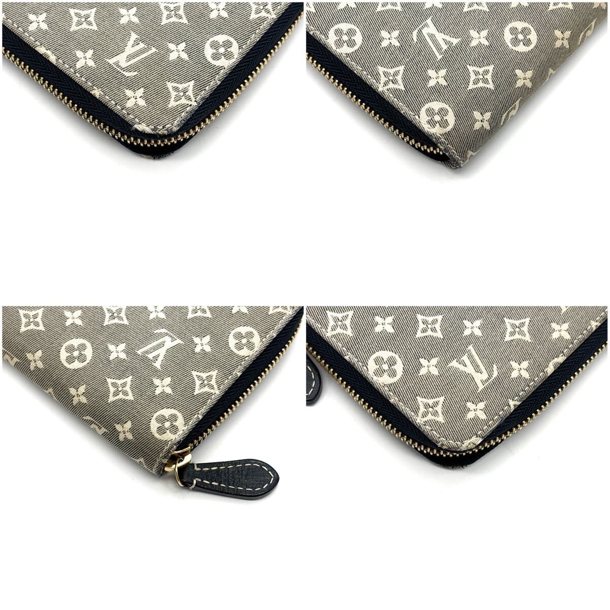 入手困難品◆LOUIS VUITTON ルイヴィトン ジッピーウォレット モノグラム イディール デニム ジャガード グレー メンズ レディース
