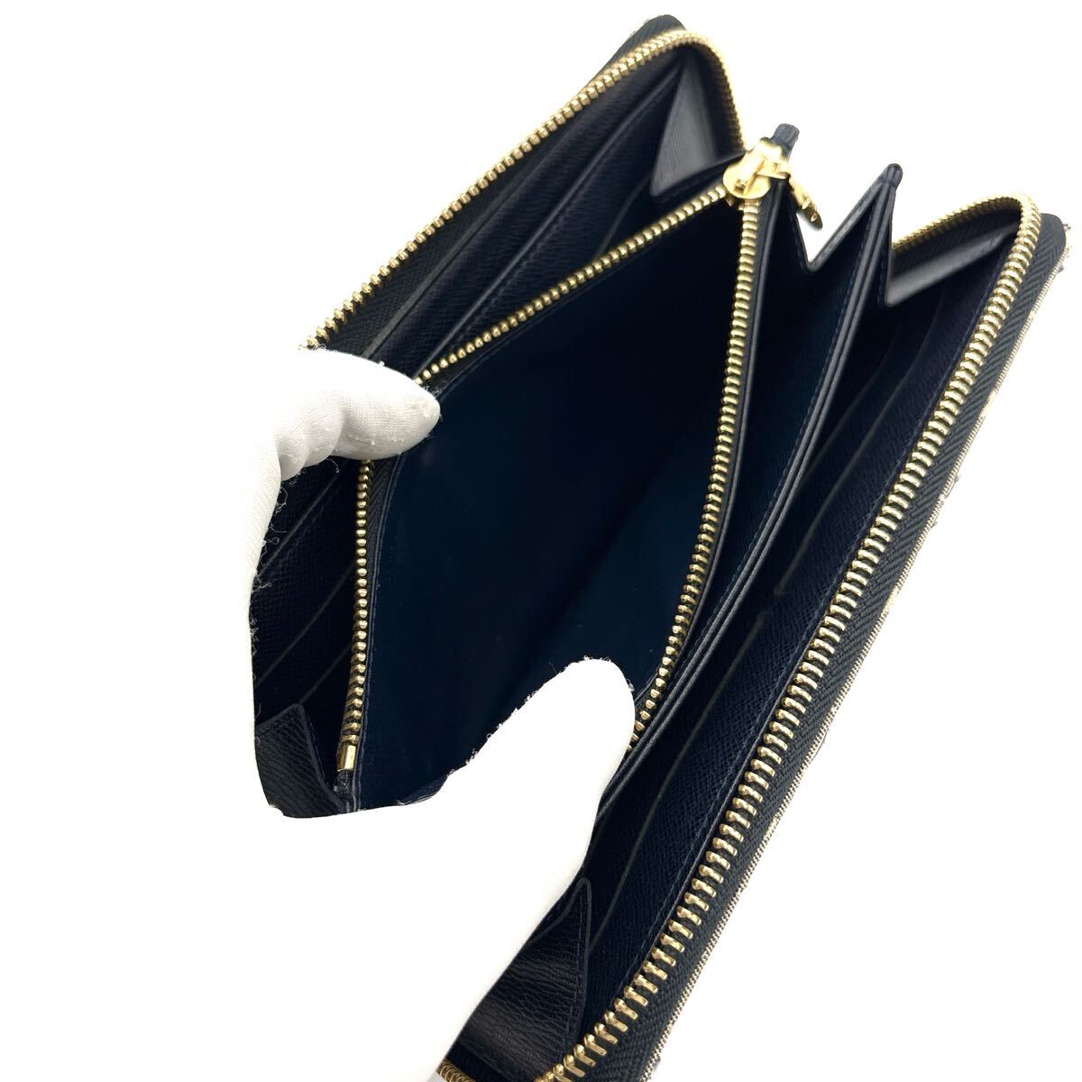 入手困難品◆LOUIS VUITTON ルイヴィトン ジッピーウォレット モノグラム イディール デニム ジャガード グレー メンズ レディース