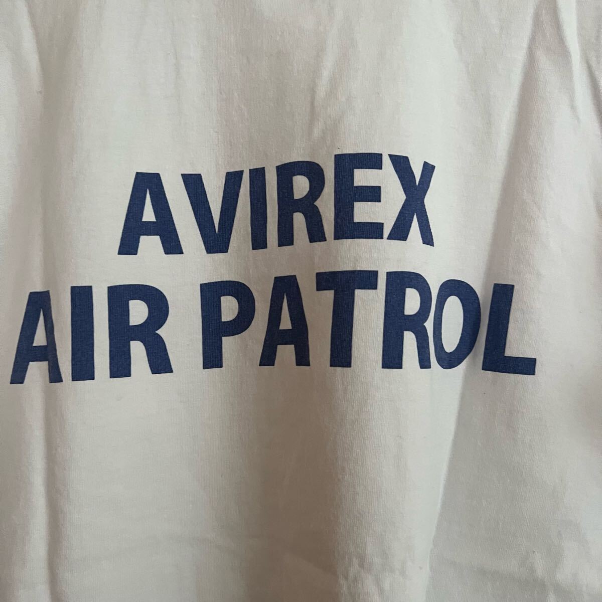 AVIREX アヴィレックス 半袖Tシャツ エアーパトロール バックロゴ パッチプリント仕様 サイズM ホワイト ミリタリー