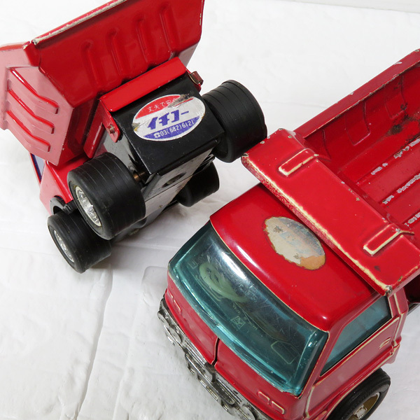 【玩具中古品】昭和レトロ：イチコー / トンカ：ブリキのトラック 5臺(tái)セット：日本制：ダンプ?日本石油 タンクローリー?清掃車 など