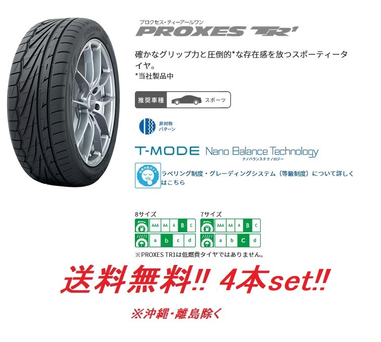 送料無料!トーヨー プロクセス ＴＲ１ 225/40R18 92Y XL 4本セット