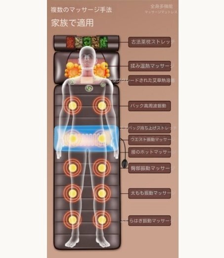 頚椎全身マッサージ器首腰背部腳足多機(jī)能家庭用リクライニングチェア電動(dòng)マッサージチェアマットマットレス