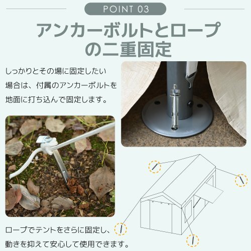 【UV防水 上開きドア】テント 車庫テント ガレージテント 3×6m UV ガレージテント カーポート 軽自動車用 大型 車 【ベージュ】