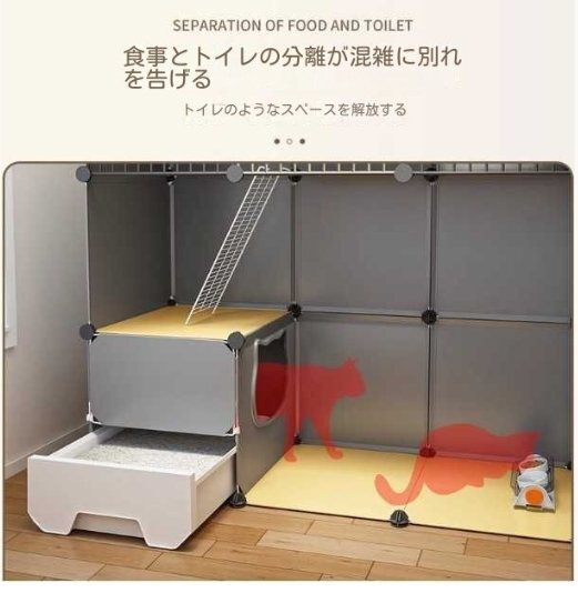 人気*貓籠家庭用室內(nèi)*貓砂盆一體*超大自由空間*貓貓の家貓の家貓の家貓の別荘*1-3のみ利用可能です