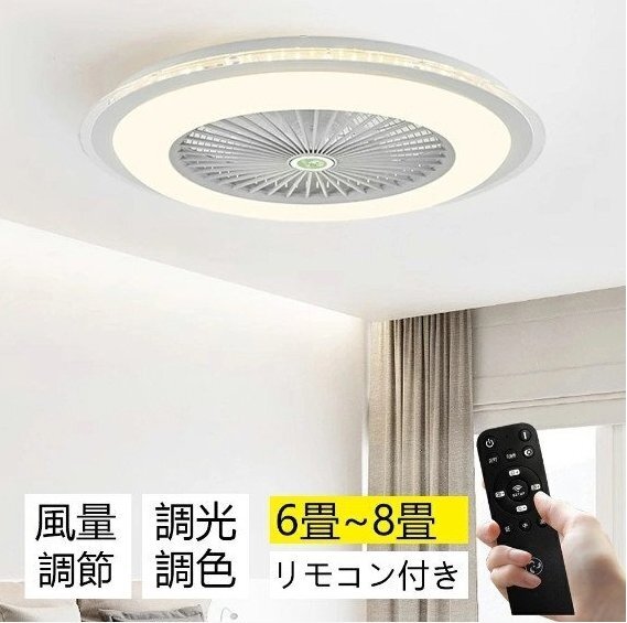 シーリングファンライト サーキュレーター シーリングライト おしゃれ 薄型 ファン付き LED 扇風(fēng)機(jī) 小型 調(diào)光調(diào)色 北歐 リモコン 脫衣所