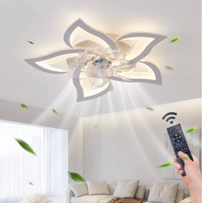 シーリングファンライト LED 花柄 調(diào)光調(diào)色 リモコン 花形 dcモーター APP制御 6畳-12畳 照明器具 シーリングライト 扇風機 脫衣所 省エネ