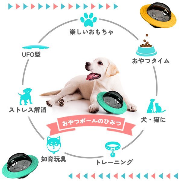 おやつボール UFO 犬用 貓用 小型犬 おもちゃ 早食い防止 ストレス解消 エサ供給 プラネット 円盤 おやつ ペット知育貓早食い防止運動不足