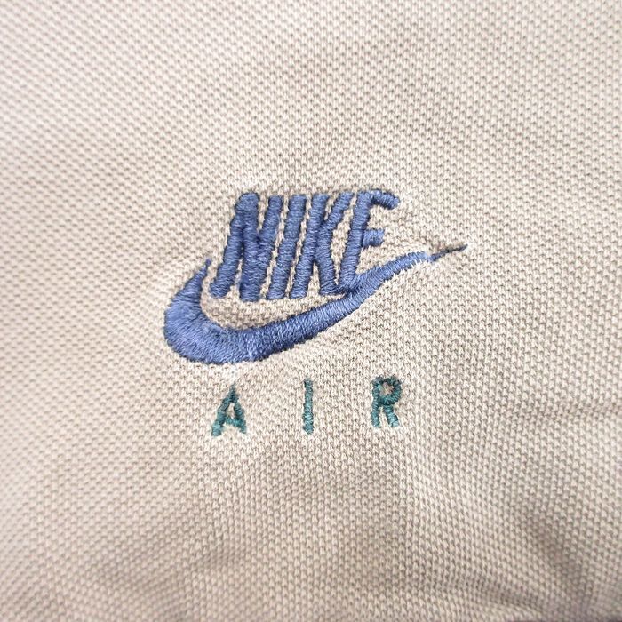 XL/古著 ナイキ NIKE 半袖 ブランド ポロ シャツ メンズ 00s ワンポイントロゴ 鹿の子 マルチカラー 大きいサイズ コットン 緑他 グリーン