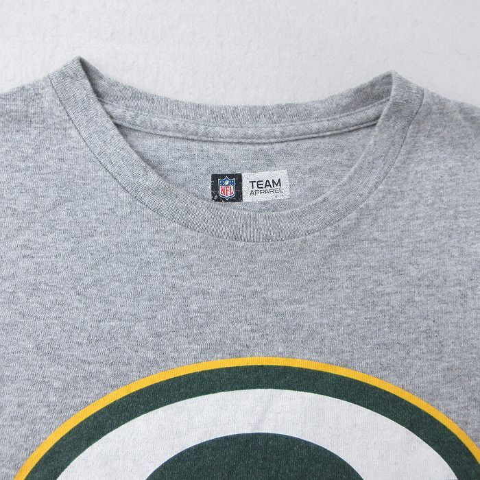 XL/古著 長袖 Tシャツ メンズ NFL グリーンベイパッカーズ 大きいサイズ クルーネック グレー 霜降り アメフト スーパーボウル 25jun09 中