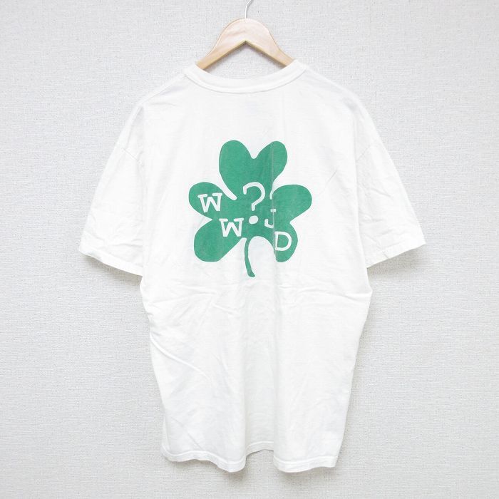 XL/古着 ヘインズ 半袖 ビンテージ Tシャツ メンズ 00s クローバー コットン クルーネック 白 ホワイト 25jun14 中古_画像1