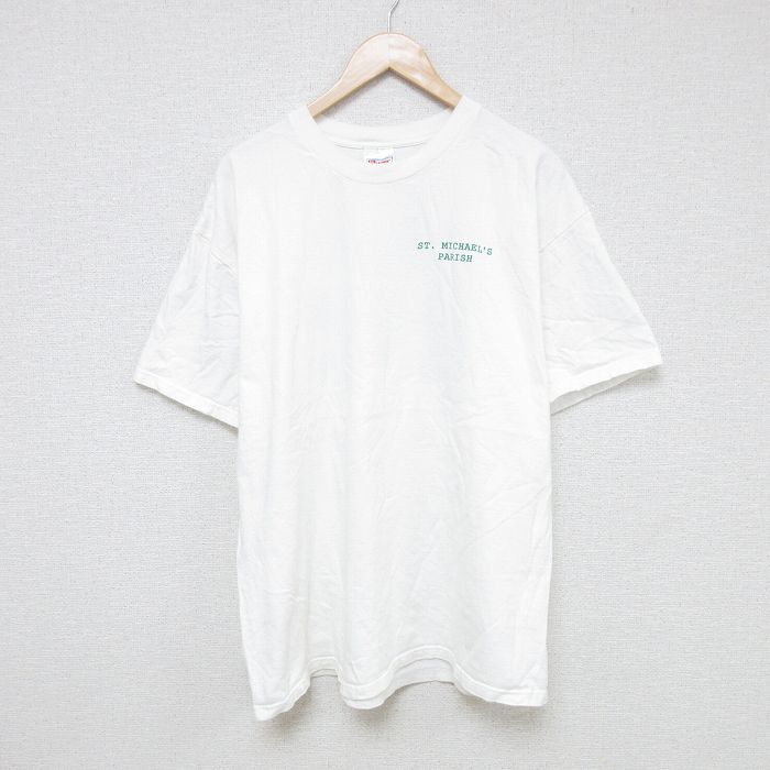 XL/古着 ヘインズ 半袖 ビンテージ Tシャツ メンズ 00s クローバー コットン クルーネック 白 ホワイト 25jun14 中古_画像2