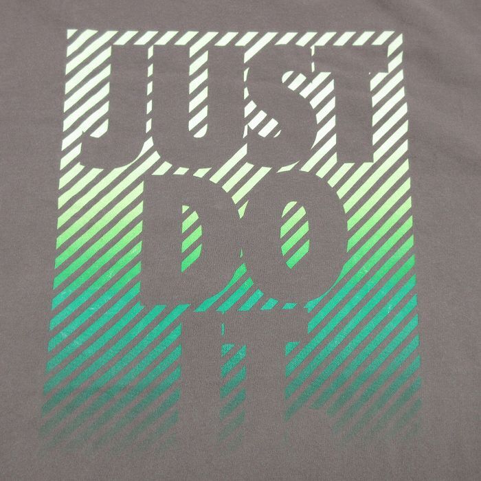 XL/古着 ナイキ NIKE 半袖 ブランド Tシャツ メンズ JUST DO IT 大きいサイズ コットン クルーネック 薄茶 ブラウン spe 25jun19 中古_画像2