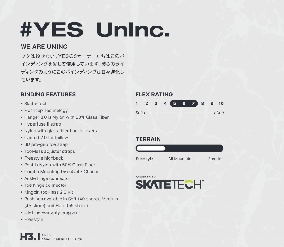 新品未使用 24-25 YES #YESUNINC BLACK M 26cm～29cm