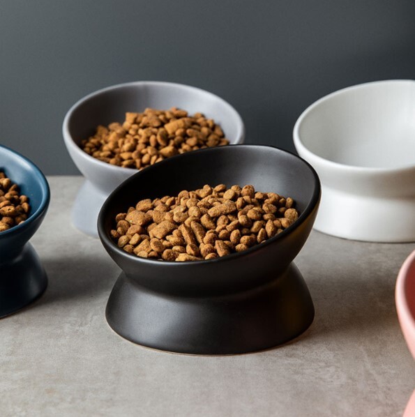 ペット用　フードボウル　小　ピンク　桃　陶器　おしゃれ　犬貓　エサ臺(tái)　餌皿