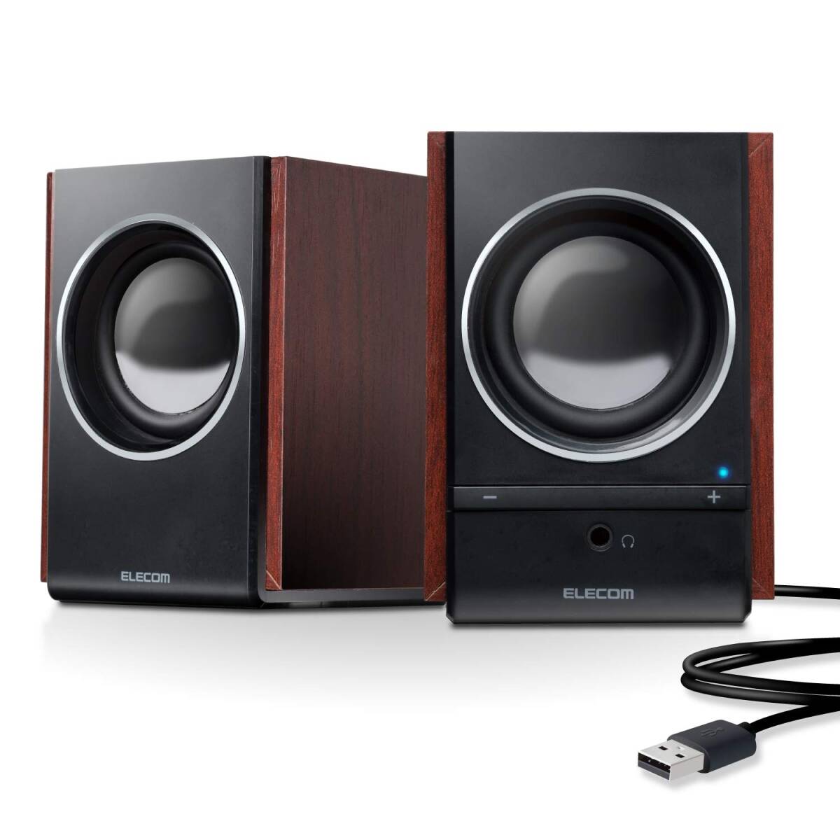 [ б/у ] Elecom дерево. динамик /5W/USB источник питания / черный MS-W13UBK