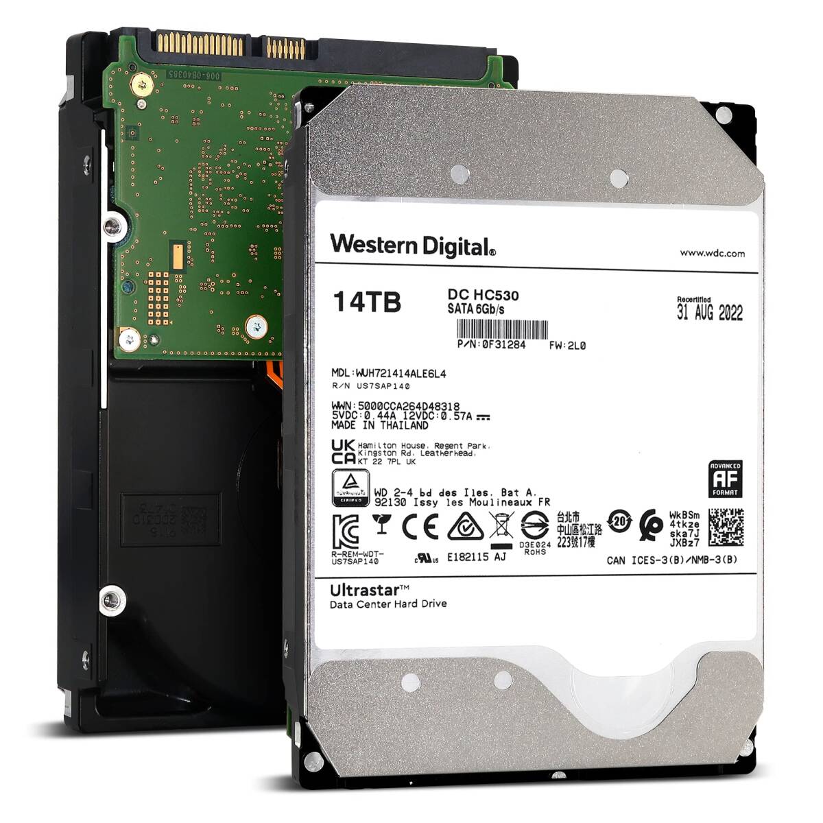 [ б/у ]HDD( накопитель на жёстком диске ) WD WUH721414ALE6L4 3.5 дюймовый 14TB SATA 6Gb/s 7.2K RPM 51