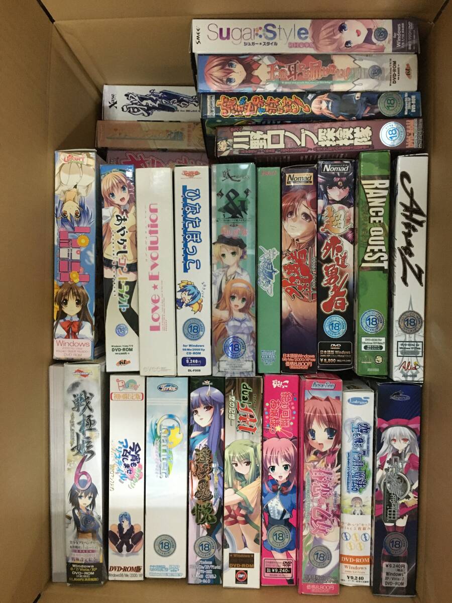 ★☆G853 アダルト 成人指定 Windows 美少女 PCゲームソフト 他 ダブり無し 200本 140サイズ 5箱 まとめ売り☆★