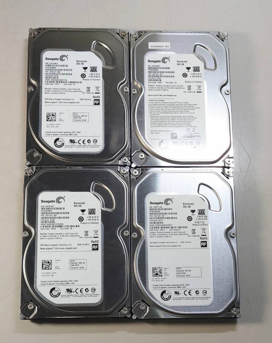 KN3517 【中古品】4個(gè)セット Seagate ST500DM002 HDD 500GB