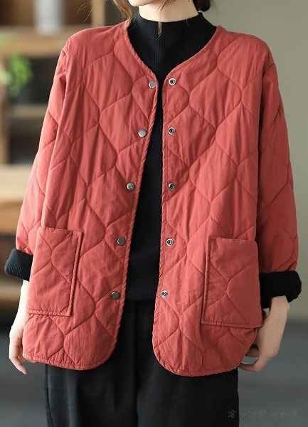 長袖コート 長袖アウター 羽織 カジュアル シンプル ジャケット 秋冬【大きいサイズあり】 3XL オレンジレッド