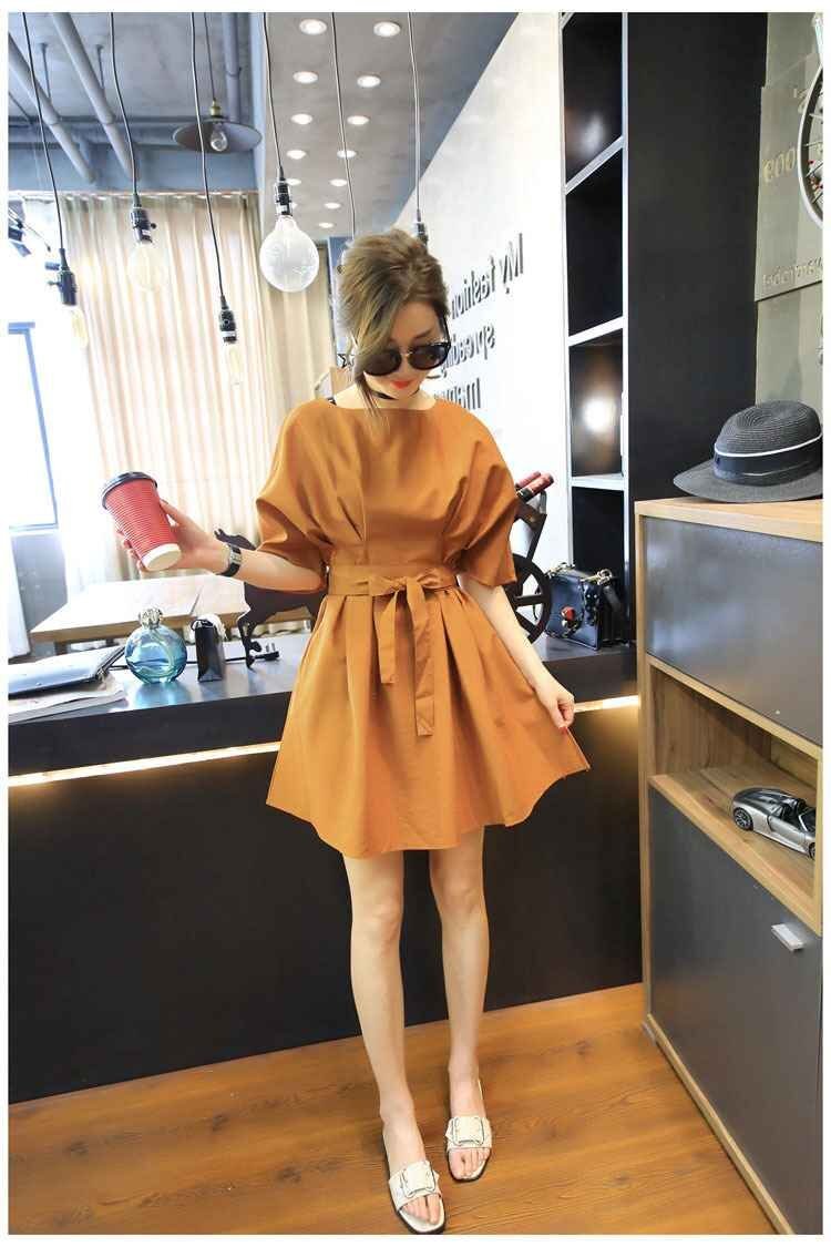ワンピース ドレス 無地 リボン ミニスカート 結(jié)婚式 デート ふんわり 大きめサイズ L キャメル(マスタード)