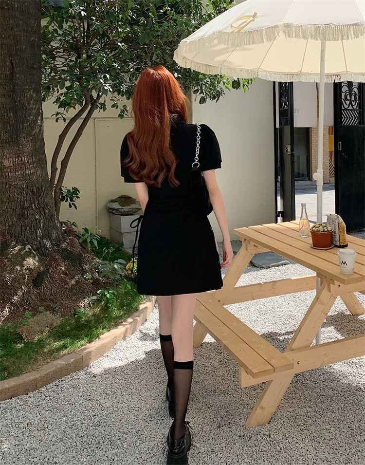 ミニスカート 半袖 大人気 新品 ワンピース sweet系 L ブラック