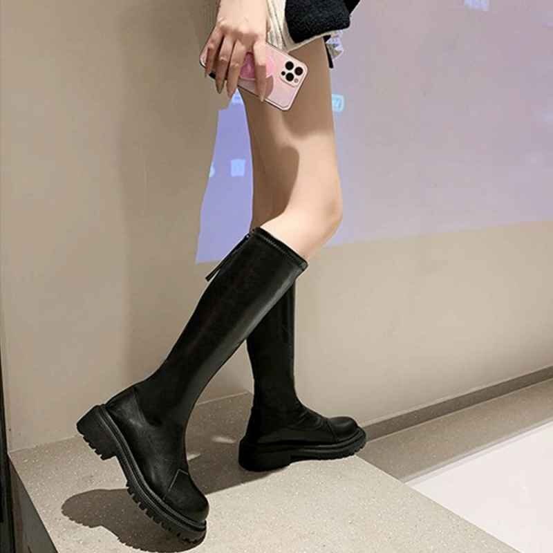  сапоги женский толщина низ ботинки Корея 22.5cm(35) мокка 