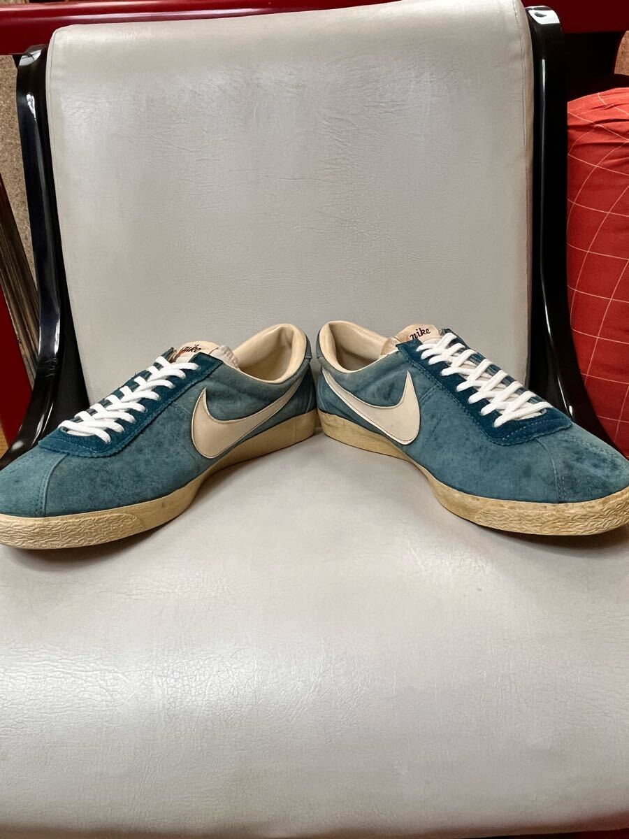 1972年制NIKEナイキBRUIN SUEDE BLUEブルイン　スウェード　ブルー日本制無し最初期/筆記體ゴツナイキ風(fēng)車ビンテージSMUブレイザー　レア