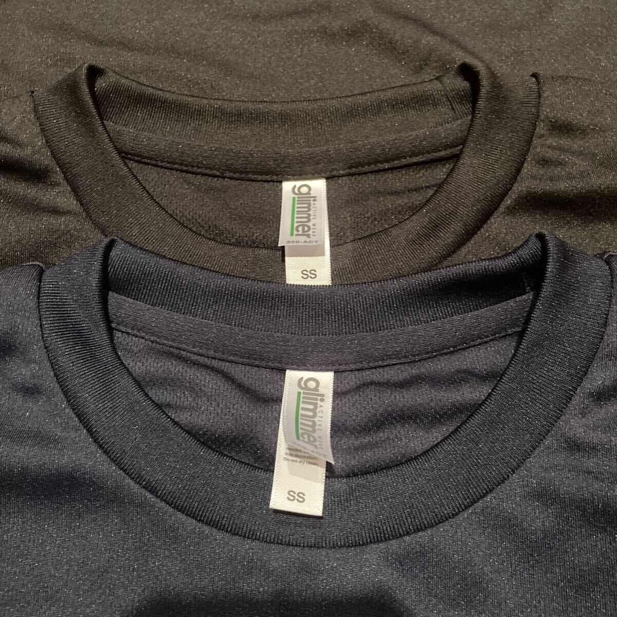 glimmer グリマー　ドライTシャツ　未使用品　Tシャツ 2枚セット SSサイズ　ブラック　ネイビー