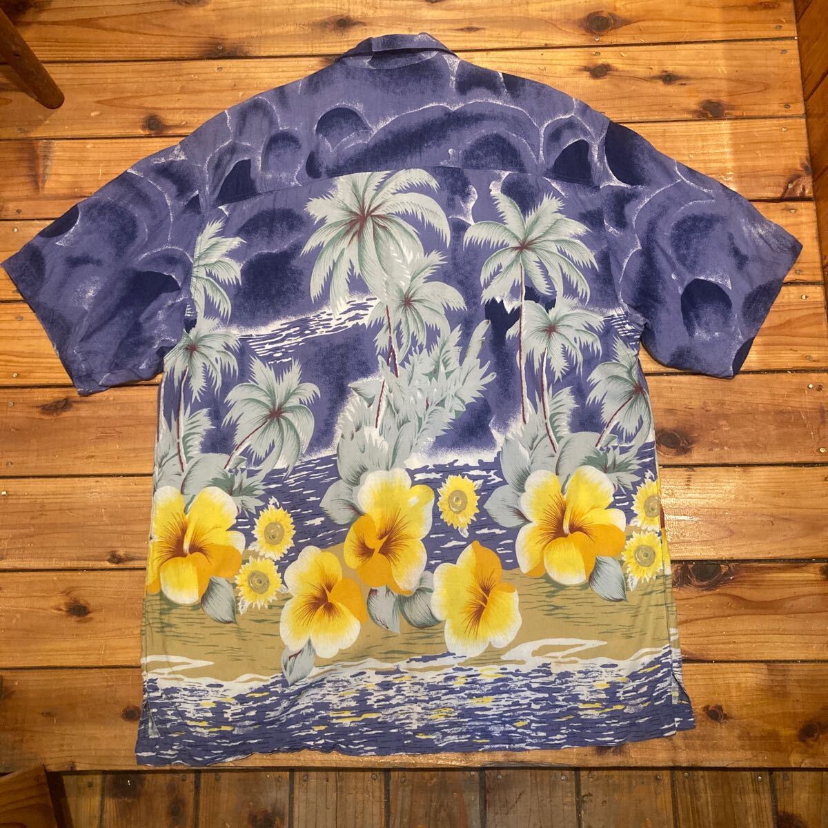 THUMS UP ハワイアンシャツ　アロハシャツ　半袖シャツ　レーヨン　Mサイズ　アメリカ古着　USA古着_画像2