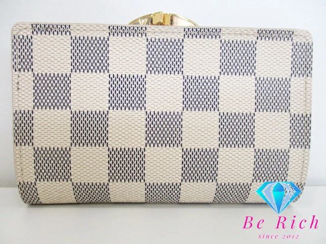  Louis Vuitton LOUIS VUITTON Damier azur porutofoiyu vi enowaN61676 белый слоновая кость PVC кожа [ б/у ] bs3733