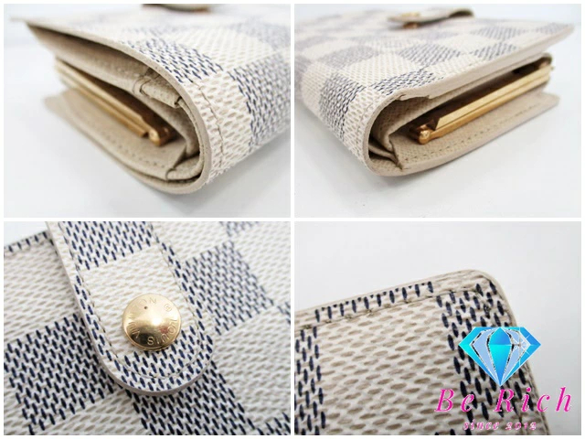  Louis Vuitton LOUIS VUITTON Damier azur porutofoiyu vi enowaN61676 белый слоновая кость PVC кожа [ б/у ] bs3733