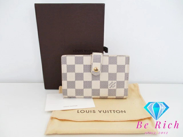  Louis Vuitton LOUIS VUITTON Damier azur porutofoiyu vi enowaN61676 белый слоновая кость PVC кожа [ б/у ] bs3733