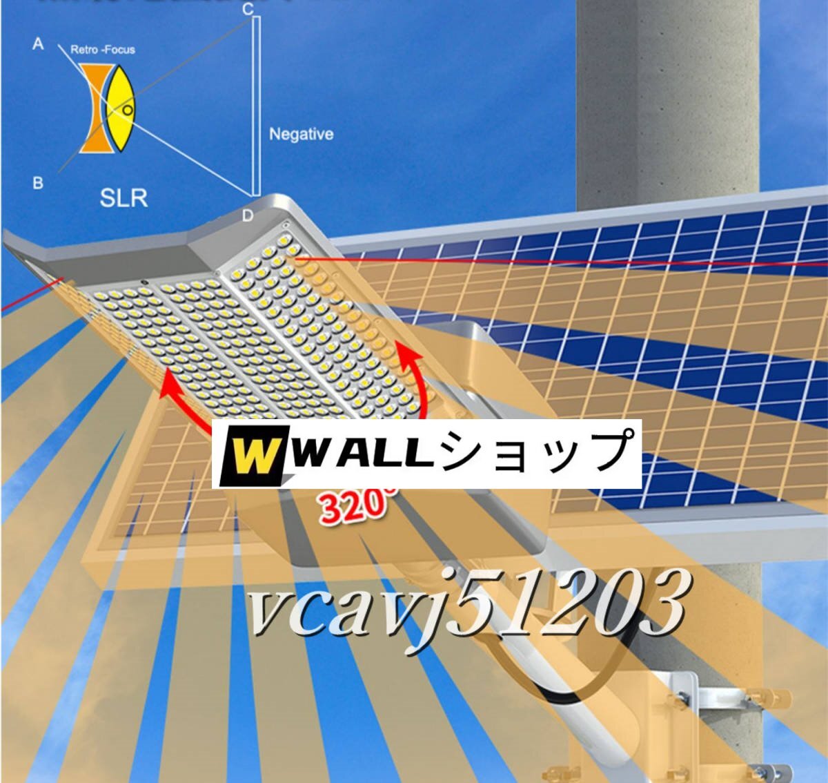 LED投光器 四面発光 ソーラーライト屋外用ライト 街燈 防水 高輝度 太陽(yáng)光発電 防犯ライト 庭用 ガーデンライト 駐車(chē)場(chǎng) 照明 7000W