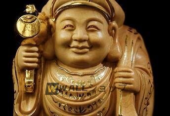 美品★大黒天 縁起物 希少 仏師で仕上げ品 彫刻工蕓品 精密彫刻