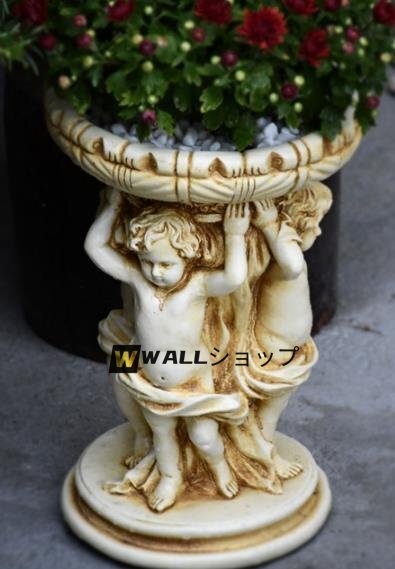 大人気★植物プランター ガーデンオーナメント ヴィンテージ 植木鉢 キューピッド 樹脂置物 ガーデニング オブジェ ガーデン 庭 屋外 玄関