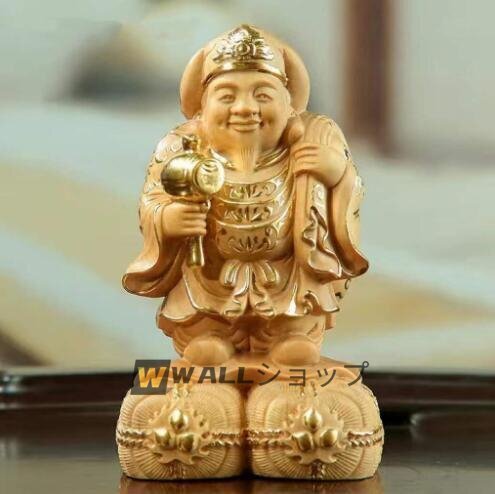 美品★大黒天 縁起物 希少 仏師で仕上げ品 彫刻工蕓品 精密彫刻