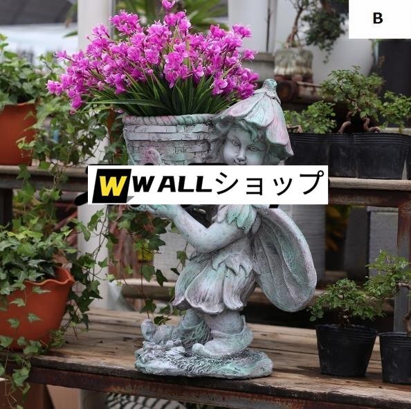 オブジェ 北歐 庭 植木鉢 ガーデンオーナメント インテリア 天使 エィンジェル カワイイ おしゃれ クリエイティブ裝飾