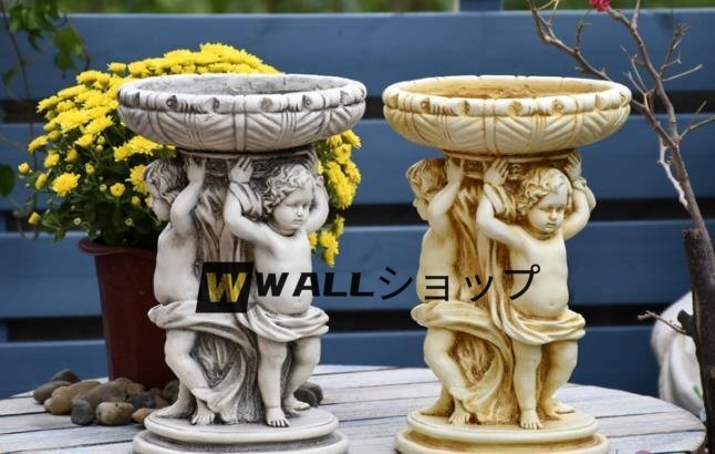 大人気★植物プランター ガーデンオーナメント ヴィンテージ 植木鉢 キューピッド 樹脂置物 ガーデニング オブジェ ガーデン 庭 屋外 玄関