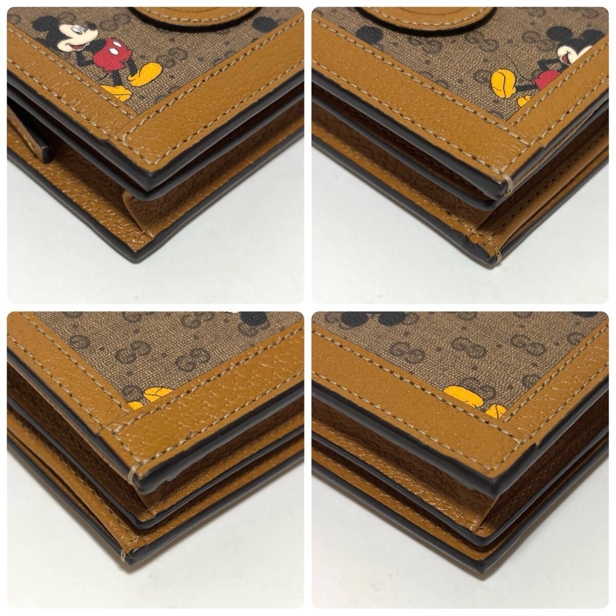 【227】ほぼ新品 GUCCI×Disney グッチ×ディズニー ミッキーマウス 折り財布 ウォレット サイフ GGスプリーム PVC GG柄 メンズ レディース_画像5