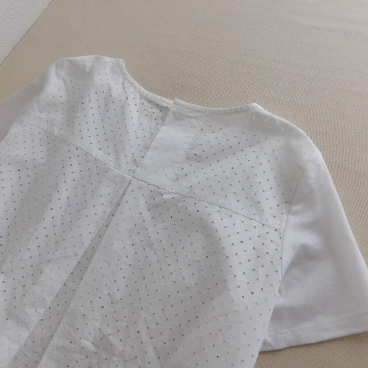Gabardine K.T *gyaba Gin K.T* как новый * перфорирование блуза!2 десять тысяч иен *C596